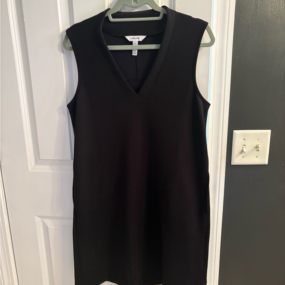 SPANX Black V-Neck Sheath Mini Dress